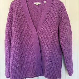 Vince Purple Women's cardigan chunky sweater
